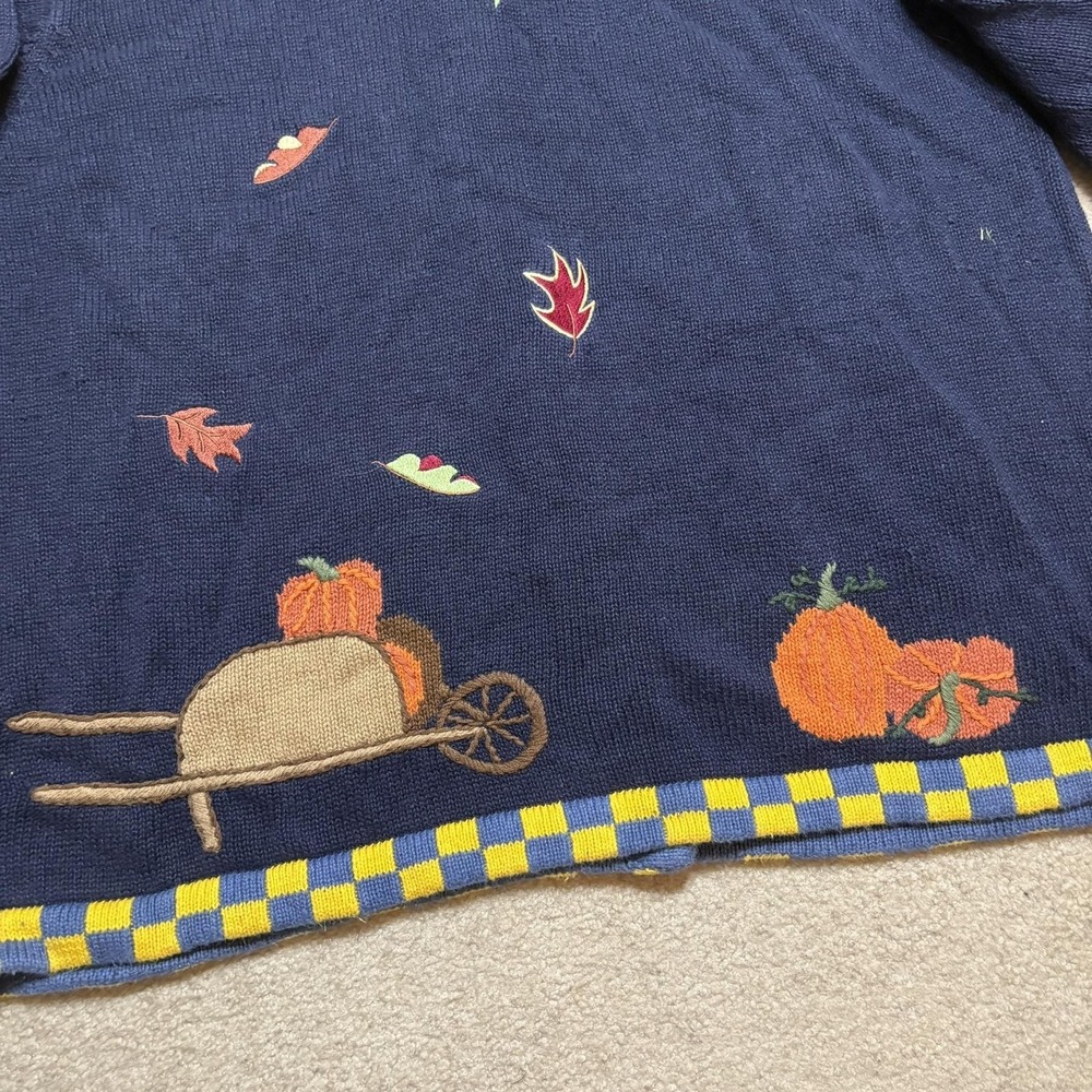 Vtg Quacker Factory Cardigan Sweater Womens 1X Autumn Fall Halloween Novelty 90s - Picture 10 of 10